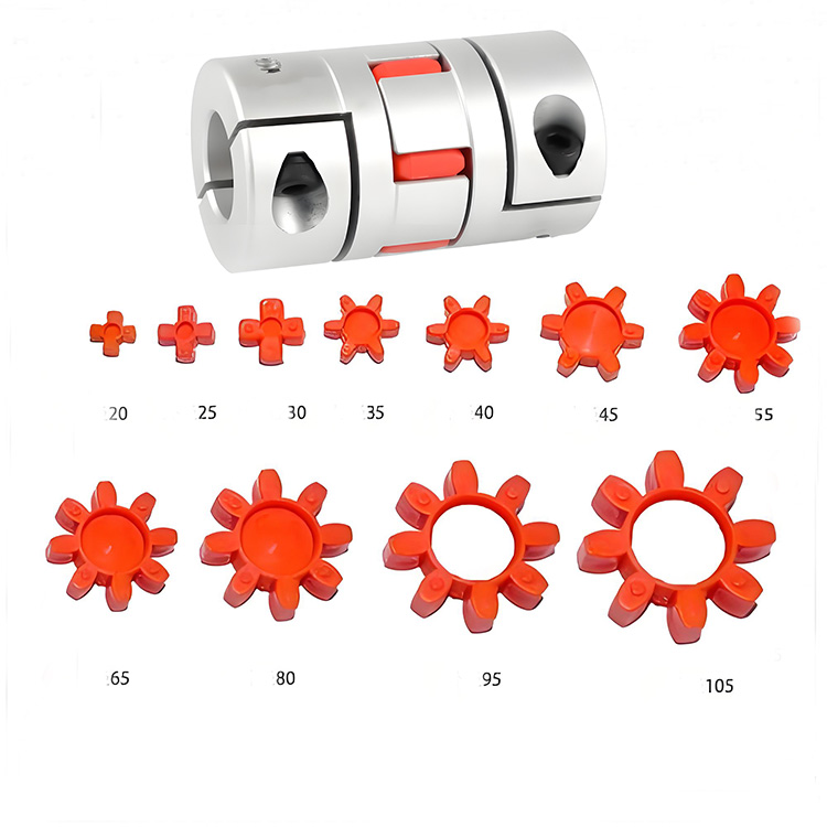 RSK-CPFC OEM Jenis penjepit Kopling Poros Fleksibel Jaw/Spider Paduan Aluminium Kekuatan Tinggi untuk Transmisi Motor